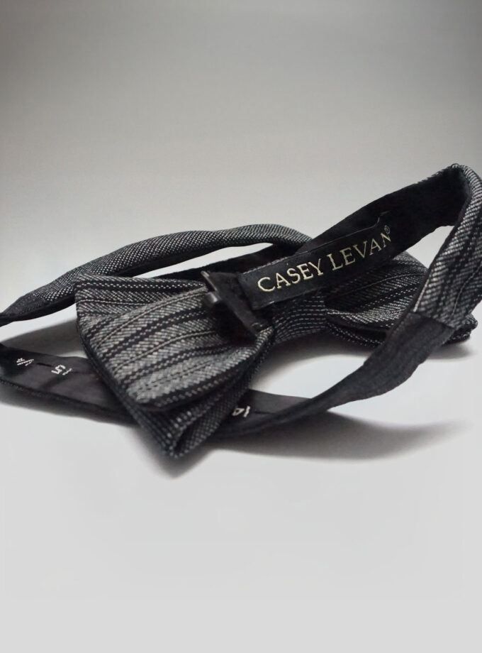 Black & Silver Textured Adjustable Bow Tie